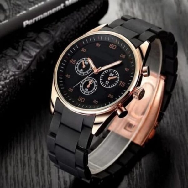 Men's Round Stainless Steel Chain Watch - 1 Pc in Black, Blue, Brown, or Grey
