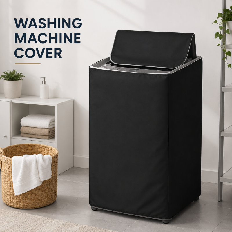 Protect your washing machine from dust, water splashes, scratches, and daily wear with this premium Single Washing Machine Cover (Black). Made from durable waterproof material, it helps keep your appliance clean while adding a neat look to your laundry area.