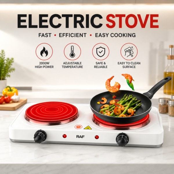 Electric Stove (Double) 2000W – Portable Double Hot Plate Electric Cooker