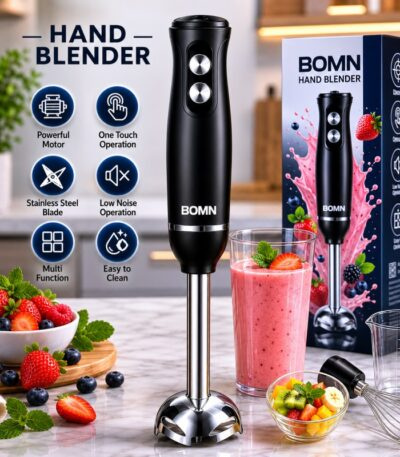 Make everyday food preparation quick, easy, and mess-free with the RAF Hand Blender R-294. Designed with a powerful 600W motor, durable stainless steel blending shaft, and sharp 4-blade system, this hand blender delivers smooth and consistent results in seconds. Whether you're preparing creamy soups, fresh smoothies, baby food, sauces, milkshakes, or purees, the RAF R-294 is the perfect kitchen companion.zommart
