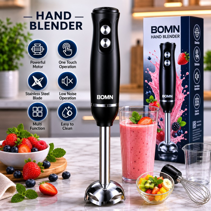 Make everyday food preparation quick, easy, and mess-free with the RAF Hand Blender R-294. Designed with a powerful 600W motor, durable stainless steel blending shaft, and sharp 4-blade system, this hand blender delivers smooth and consistent results in seconds. Whether you're preparing creamy soups, fresh smoothies, baby food, sauces, milkshakes, or purees, the RAF R-294 is the perfect kitchen companion. Make everyday food preparation quick, easy, and mess-free with the RAF Hand Blender R-294. Designed with a powerful 600W motor, durable stainless steel blending shaft, and sharp 4-blade system, this hand blender delivers smooth and consistent results in seconds. Whether you're preparing creamy soups, fresh smoothies, baby food, sauces, milkshakes, or purees, the RAF R-294 is the perfect kitchen companion.zommart
