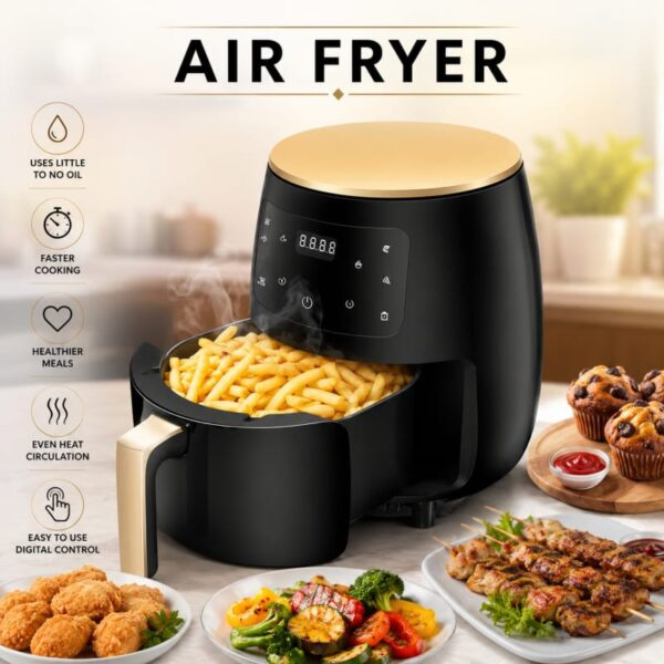 Silver Crest S-18 Air Fryer – XL Digital Touch Screen | 4.5L | 4 Presets | Oil-Free Cooking