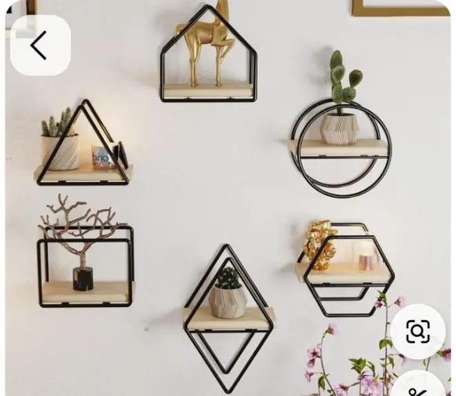 1pcs Wall Mounted Wooden Metal Shelf.zommart
