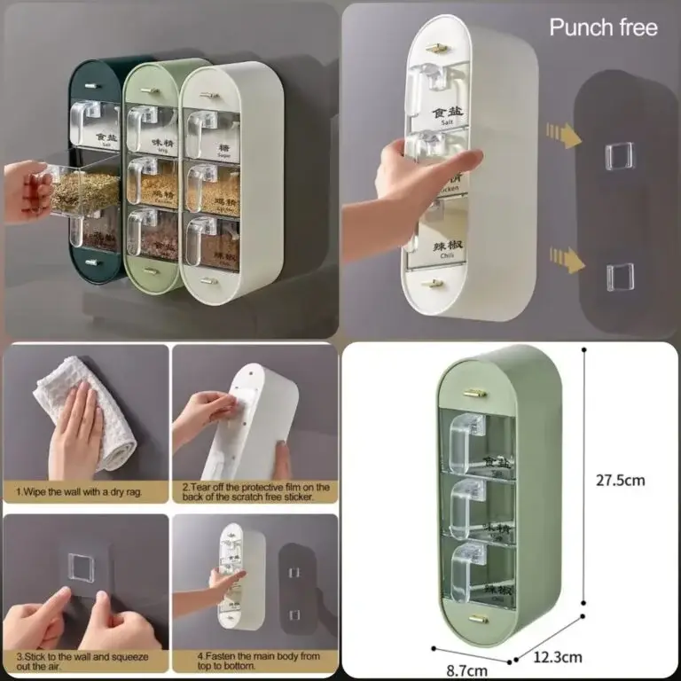 Keep your kitchen organized and your favorite spices within easy reach with the Wall-Mounted Seasoning Spice Rack. Designed to maximize storage while saving valuable countertop space, this practical organizer is perfect for storing spice jars, seasoning bottles, sauces, and small kitchen essentials. Its durable construction and easy wall-mount design make it an excellent addition to any modern kitchen.